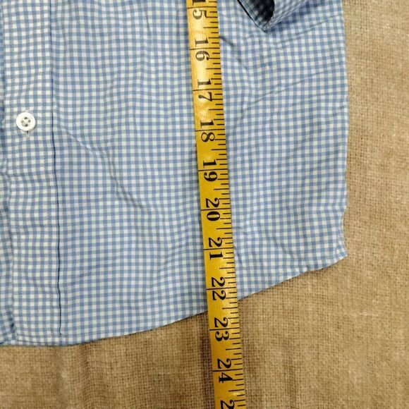Vineyard Vines Blue White Check Gingham On-The-Go Long Sleeve Whale Shirt Sz S - Picture 6 of 6